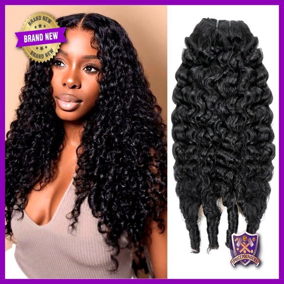 Real Human Hair Clip-In Extensions Messy Curly Full Head Brazilian Remy
